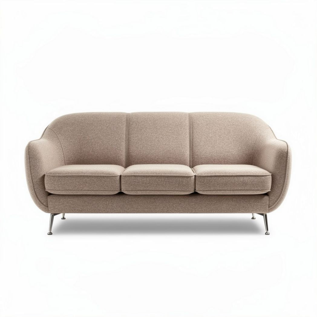 Fabric sofa in beige color for living room 180 x 80 x 85cm