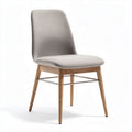 Fabric dining chair with wooden legs in gray color 45 x 45 x 90cm